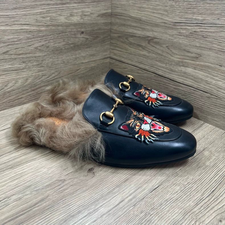 Gucci Gucci Cat Head Embroidered Fur Mules Size US 8 / EU 41 - 5 Thumbnail