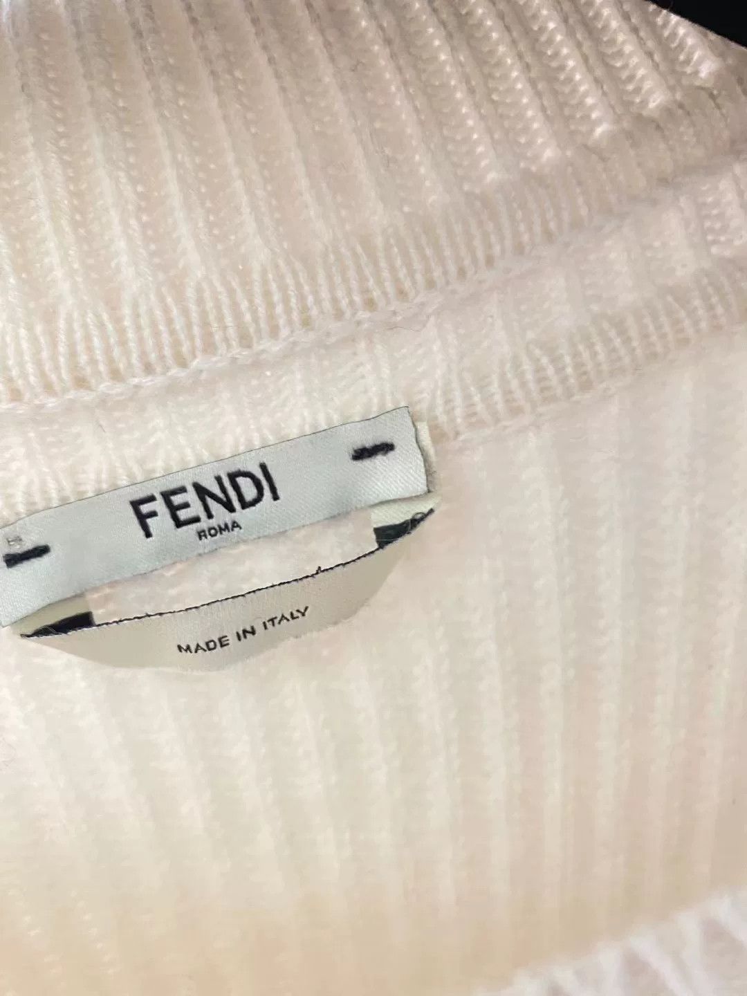 Fendi Cashmere Mink Trim Knit Sweater
