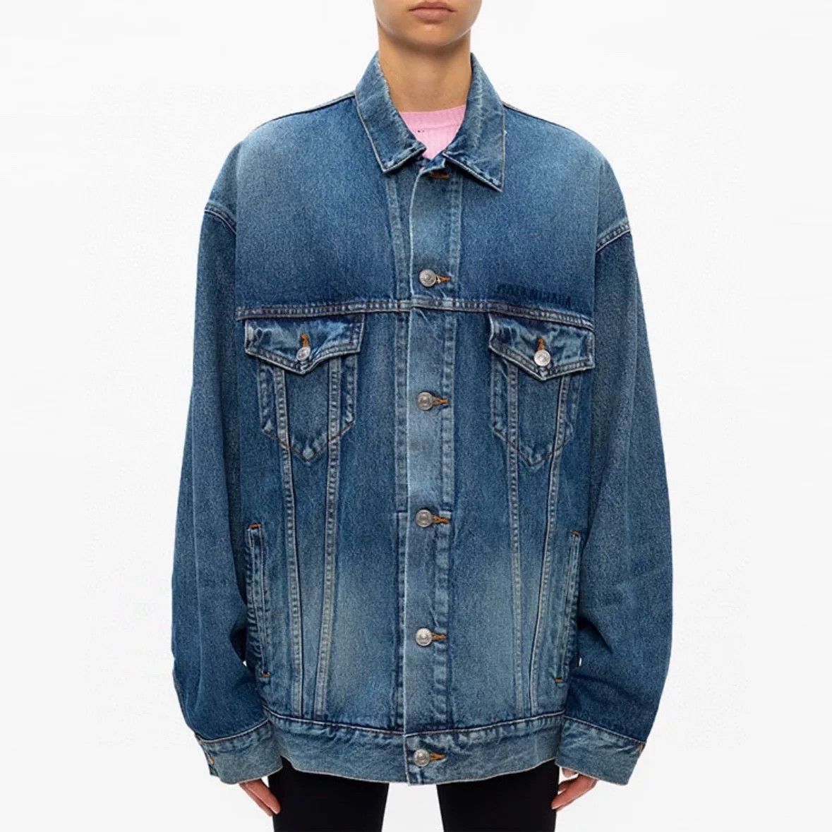 Balenciaga Balenciaga Denim Jacket with Embroidery Size US M / EU 48-50 / 2 - 5 Thumbnail