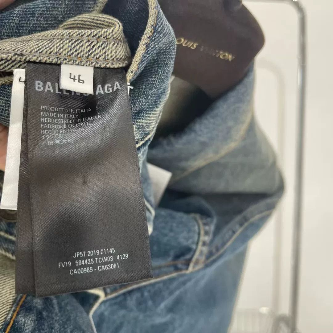 Balenciaga Balenciaga Denim Jacket with Back Logo Size US L / EU 52-54 / 3 - 5 Thumbnail