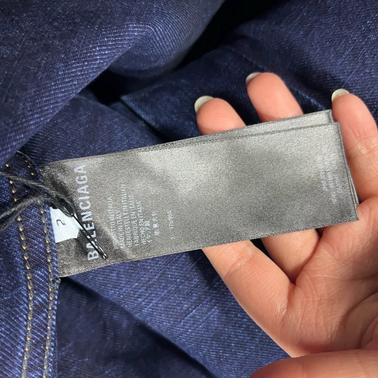Balenciaga Balenciaga Blue Logo Denim Jacket Size US S / EU 44-46 / 1 - 4 Thumbnail