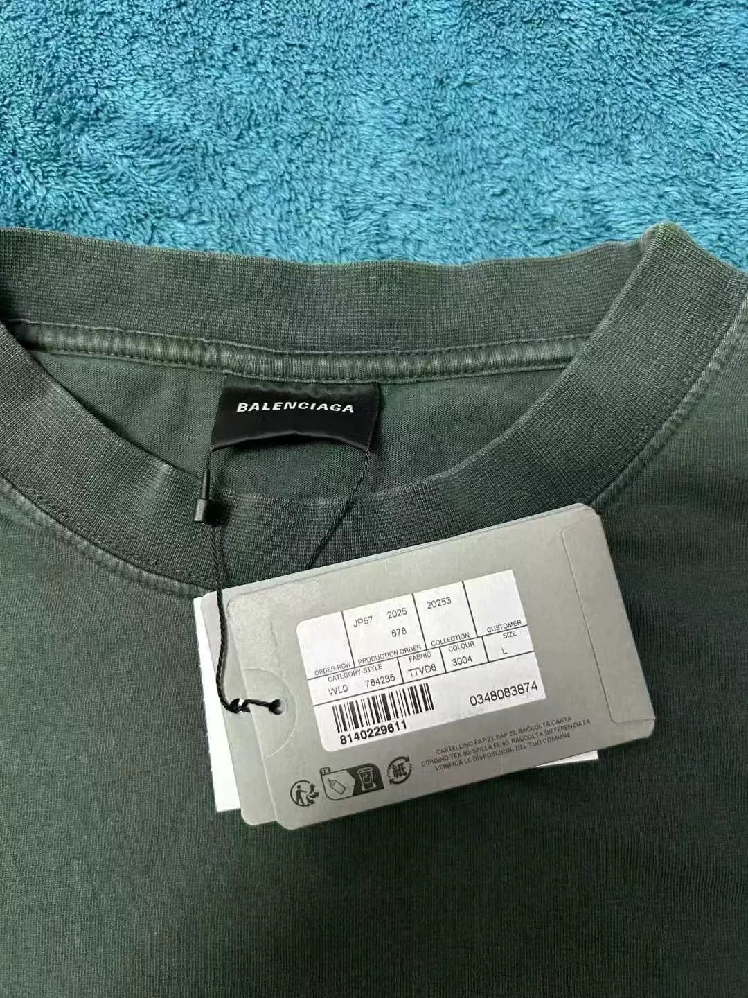 Balenciaga Balenciaga BB Logo Print Green T-Shirt Size US L / EU 52-54 / 3 - 4 Thumbnail