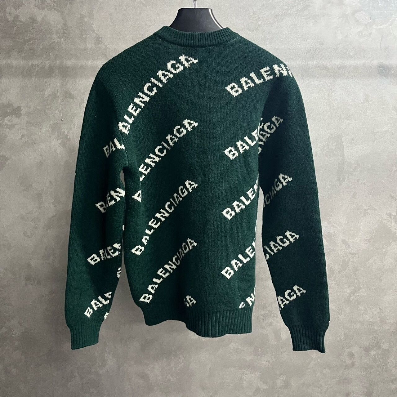 Balenciaga Balenciaga Green Logo Crewneck Sweater Size US S / EU 44-46 / 1 - 4 Thumbnail