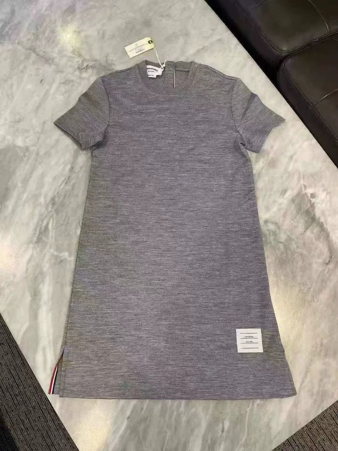 Thom Browne gray cotton silk t-shirt dress Size US M / EU 48-50 / 2 - 2 Thumbnail