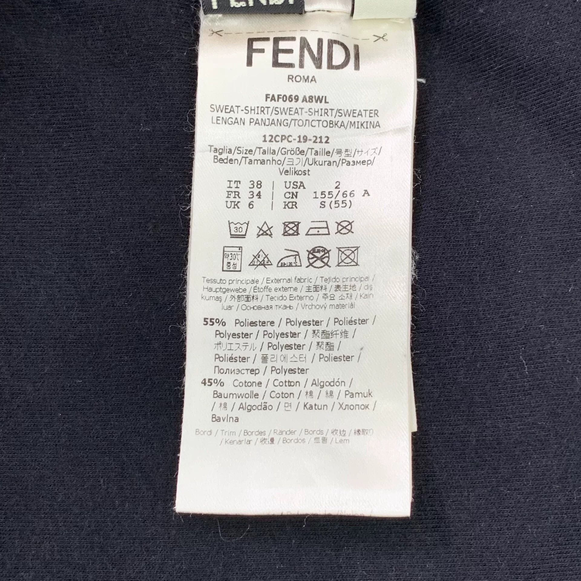 Fendi Fendi Black Logo Zip Jacket Size S Size US S / EU 44-46 / 1 - 7 Thumbnail