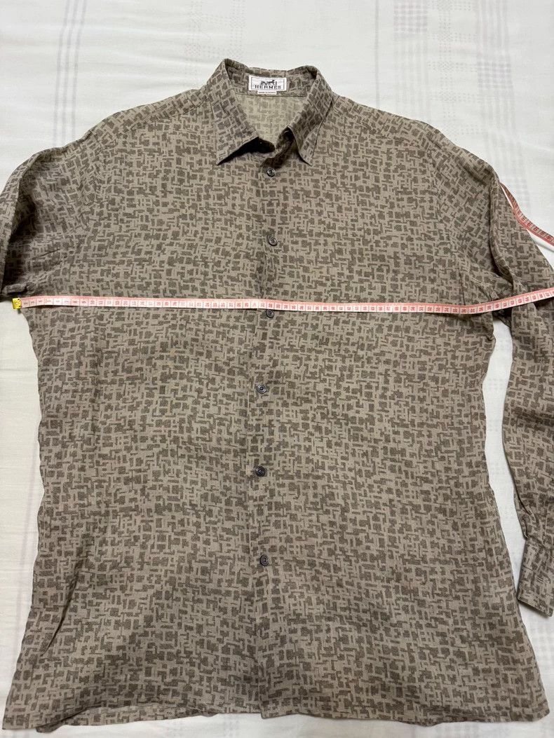 Hermes Hermes 100% Linen Long Sleeve Shirt Size US L / EU 52-54 / 3 - 4 Thumbnail