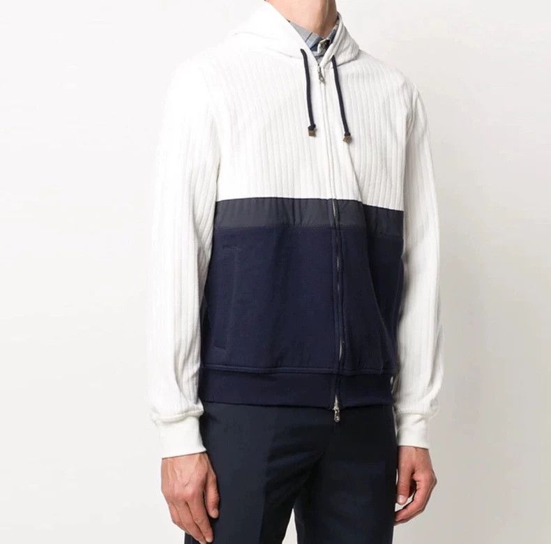Brunello Cucinelli Brunello Cucinelli Striped Hooded Jacket Size US M / EU 48-50 / 2 - 9 Thumbnail