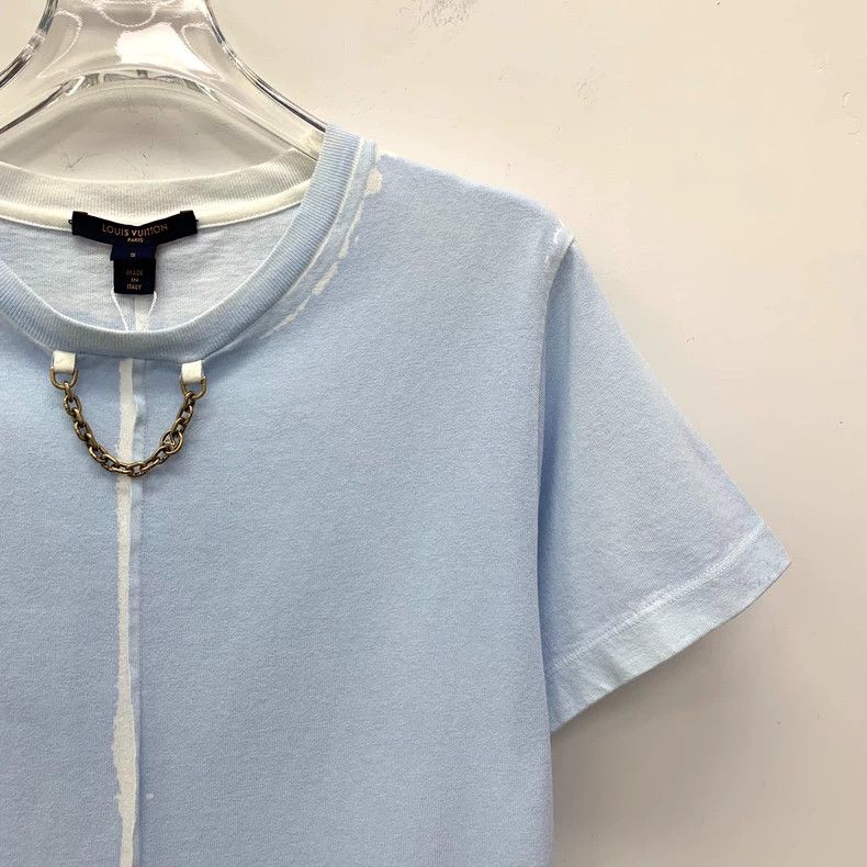 Louis Vuitton Louis Vuitton Blue Logo Cotton T-Shirt Size US S / EU 44-46 / 1 - 3 Thumbnail