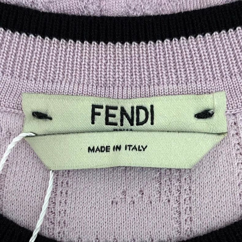 Fendi Fendi Logo Jacquard Round Neck Short Sleeve Knit Top Size US S / EU 44-46 / 1 - 5 Thumbnail