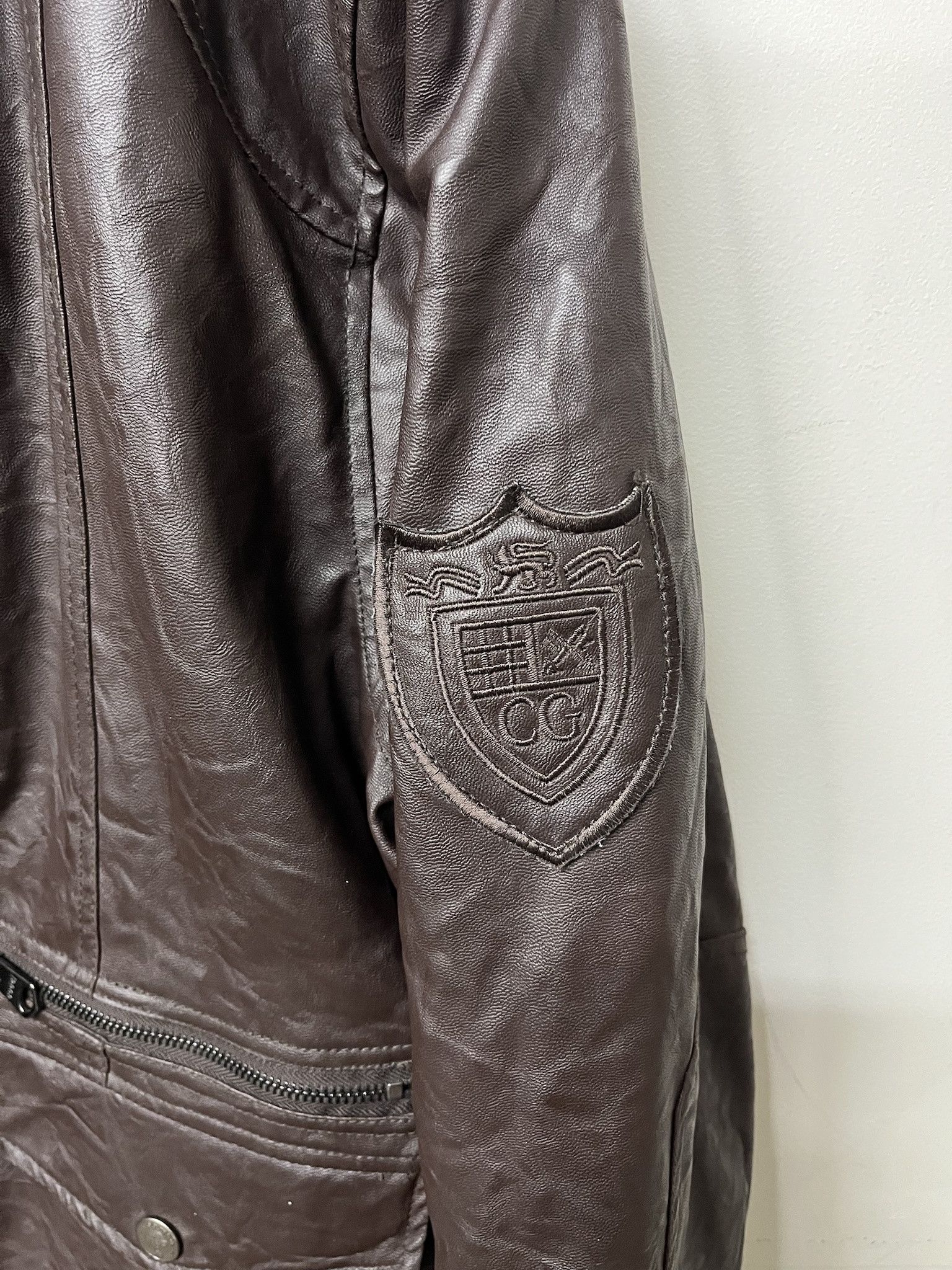 Leather × Wilsons Leather Vintage 2000s Coogi Brown Leather Jacket Size L Size US L / EU 52-54 / 3 - 3 Thumbnail