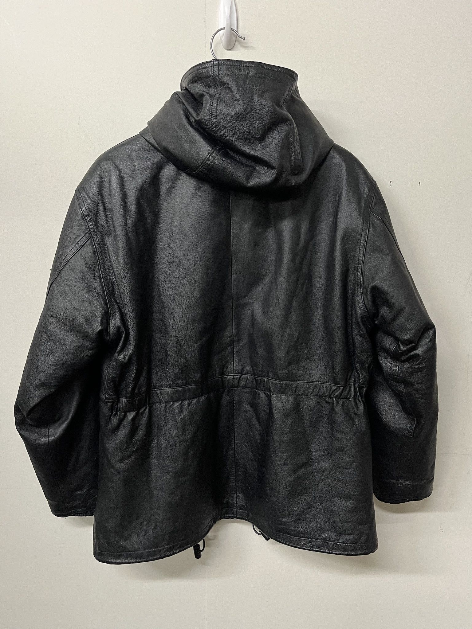 Leather × Wilsons Leather Vintage 2000s Leather Hooded Jacket Fleece Lined Leather Coat Size M Size US M / EU 48-50 / 2 - 4 Thumbnail