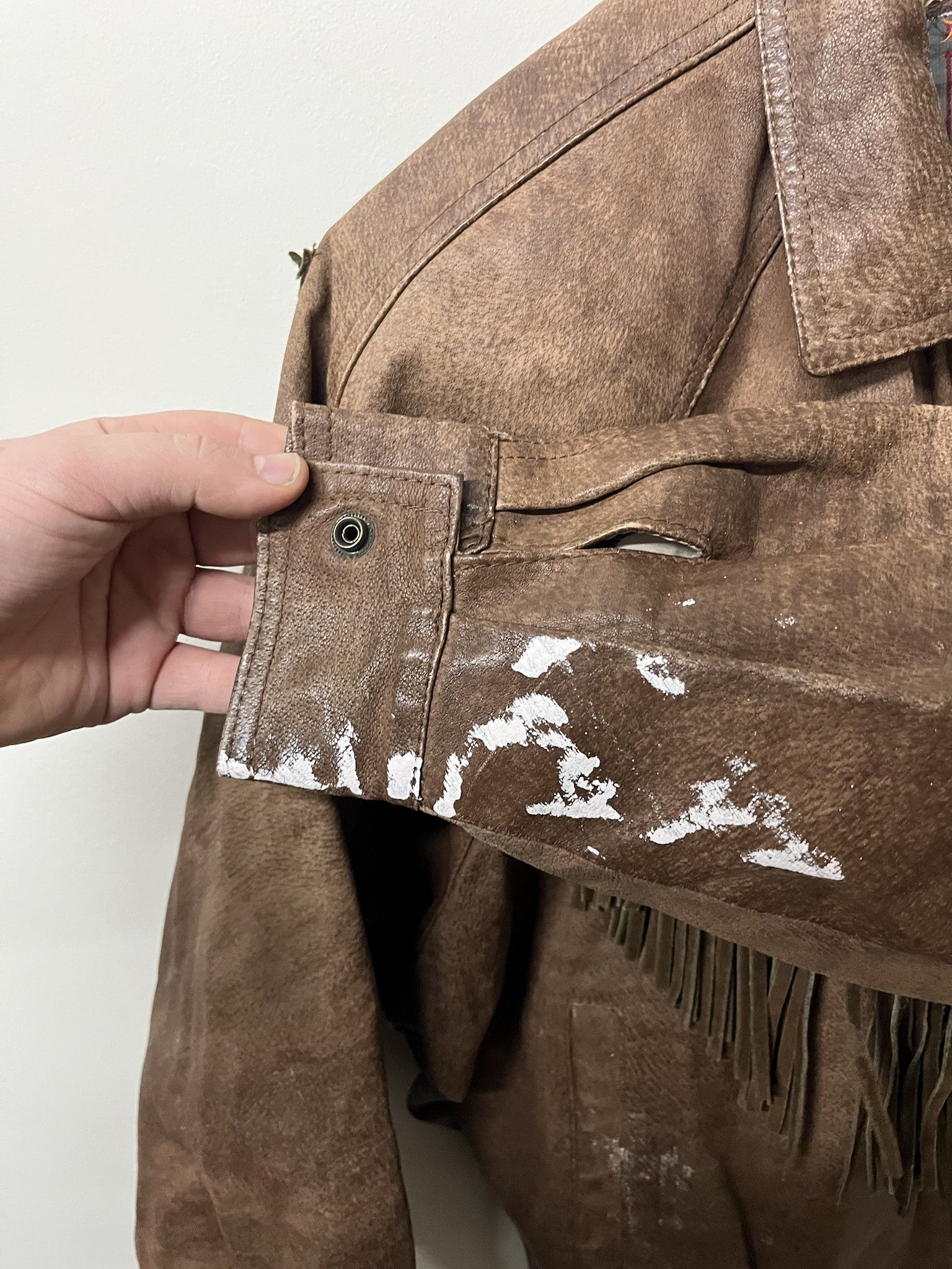 Leather × Wilsons Leather Vintage 1990s Suede Leather Fringe Rockabilly Leather Jacket Size L Size US L / EU 52-54 / 3 - 4 Thumbnail