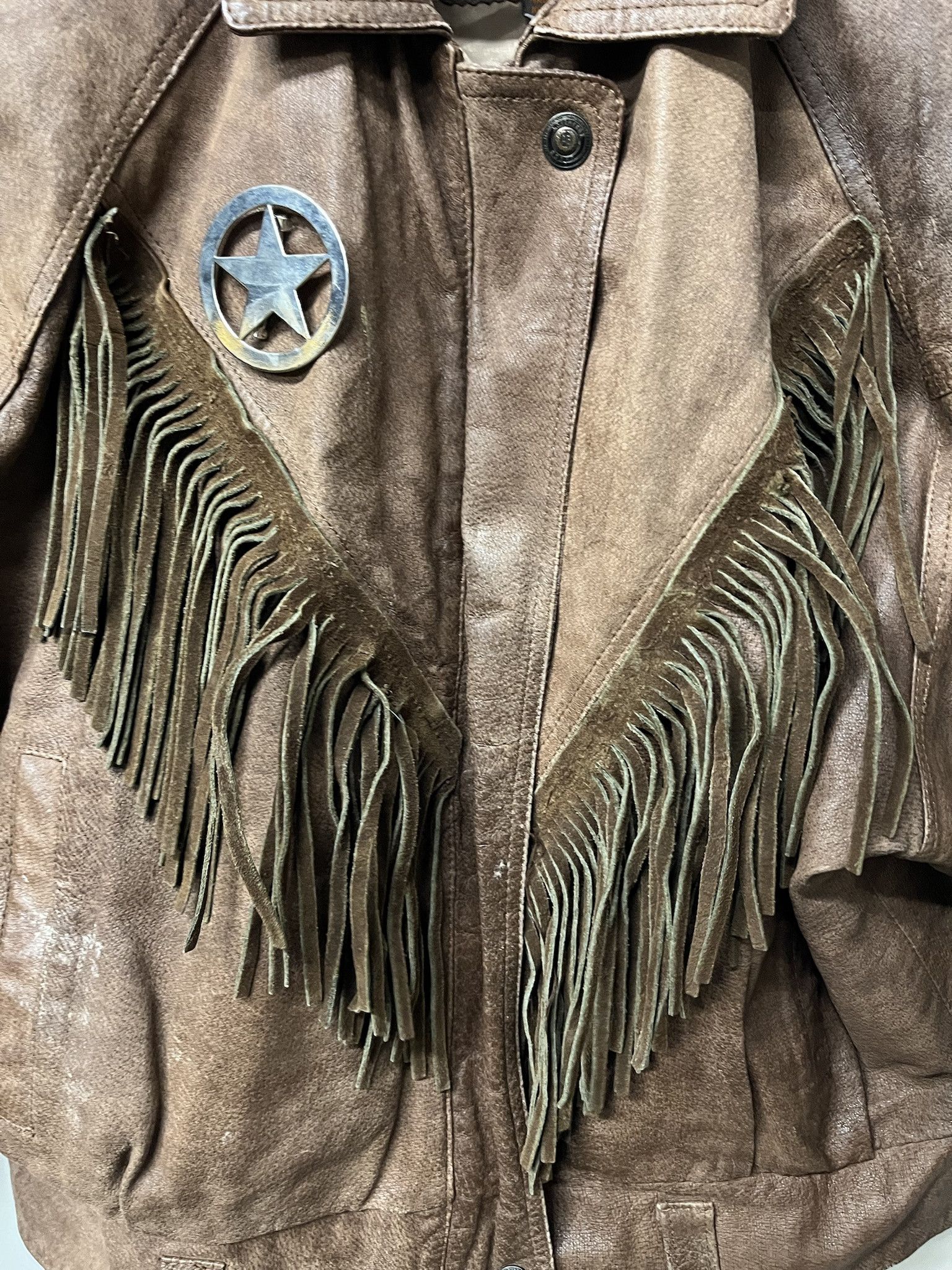 Leather × Wilsons Leather Vintage 1990s Suede Leather Fringe Rockabilly Leather Jacket Size L Size US L / EU 52-54 / 3 - 3 Thumbnail