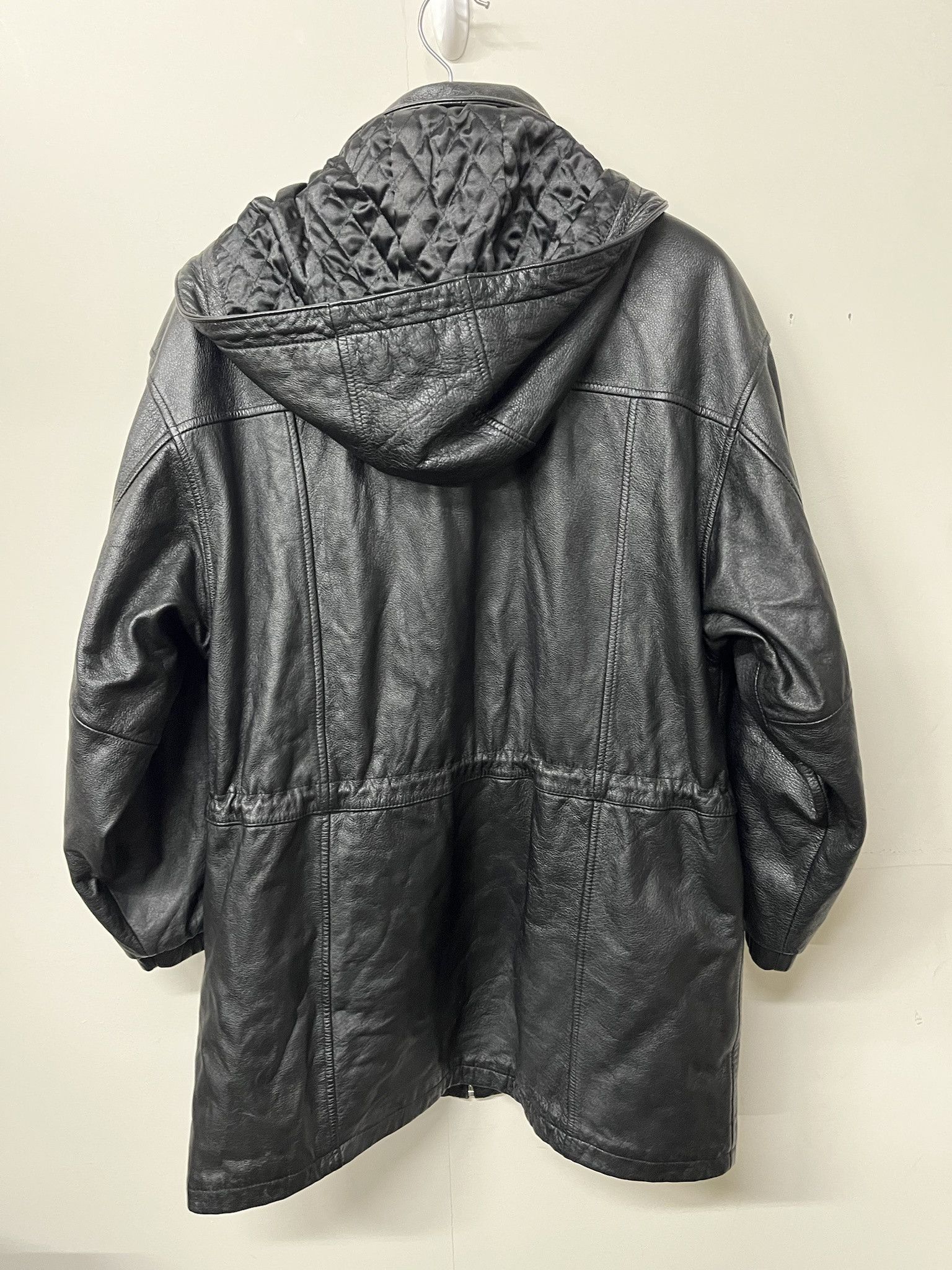 Leather × Wilsons Leather Vintage 1990s Wilsons Leather Hooded Leather Jacket Size M Size US M / EU 48-50 / 2 - 3 Thumbnail