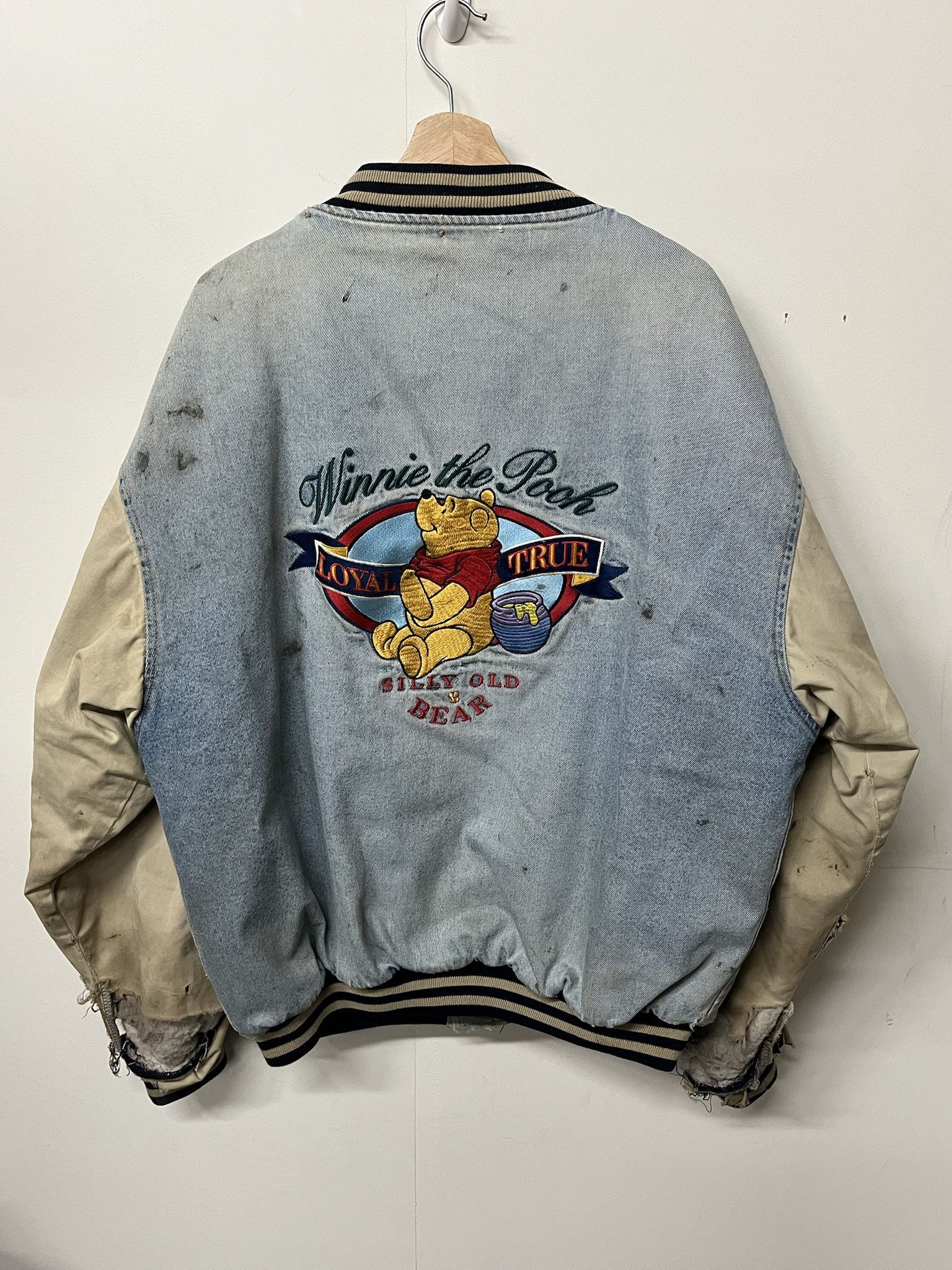 Rap Tees Vintage 2000s Thrashed Winnie the Pooh xxx tentacion Denim Varsity jacket Size XL Size US XL / EU 56 / 4 - 6 Thumbnail