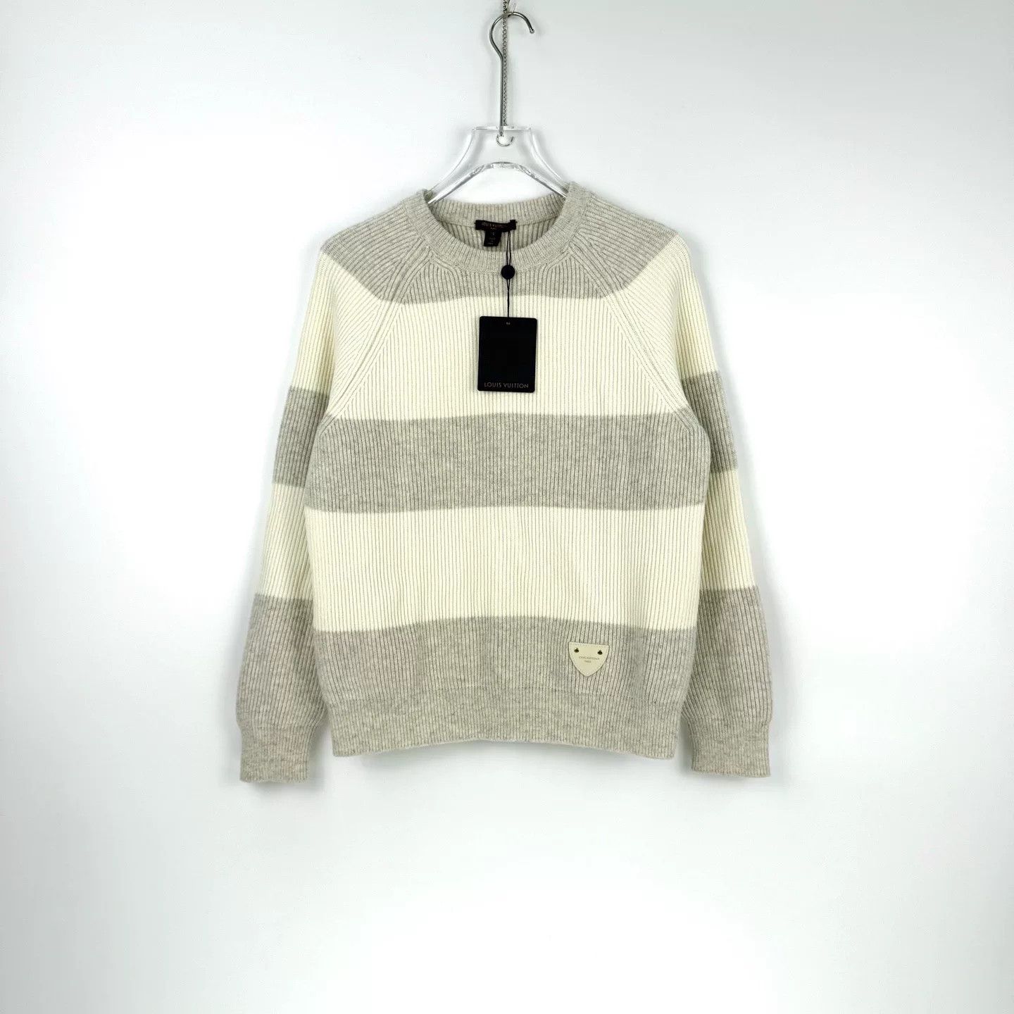 Louis Vuitton LV Gray White Stripe Sweater S Size US S / EU 44-46 / 1 - 3 Thumbnail