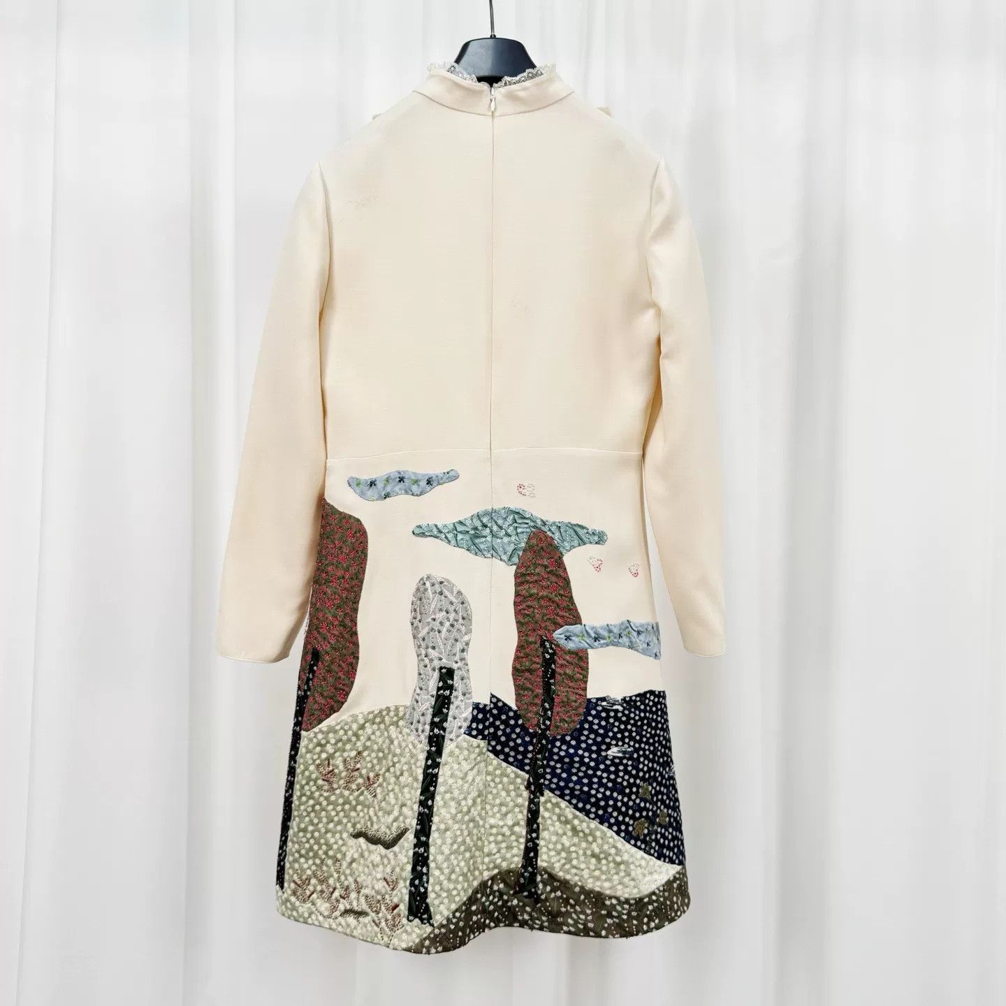 Valentino Valentino Wool Dress with Embroidery & Ruffles Size US XL / EU 56 / 4 - 2 Thumbnail