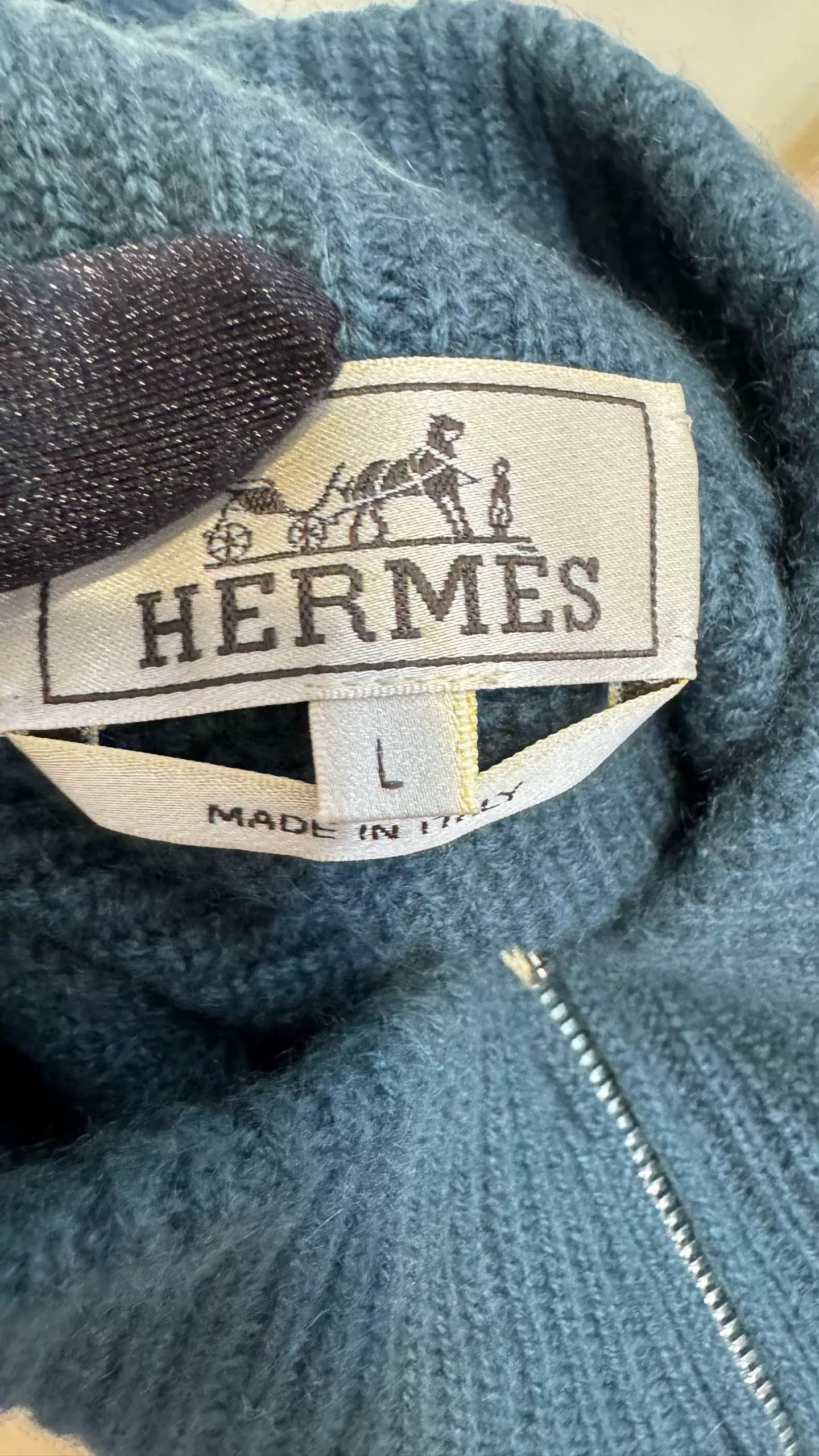 Hermes HERMES Cashmere Zip Knit Cardigan L Size US L / EU 52-54 / 3 - 4 Thumbnail