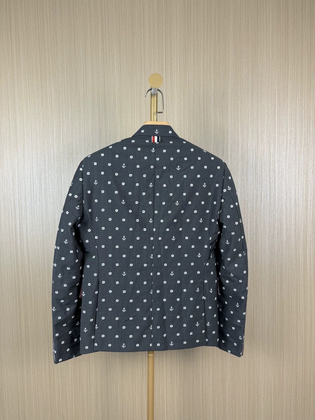 Thom Browne gray anchor polka dot suit jacket Size US M / EU 48-50 / 2 - 2 Thumbnail