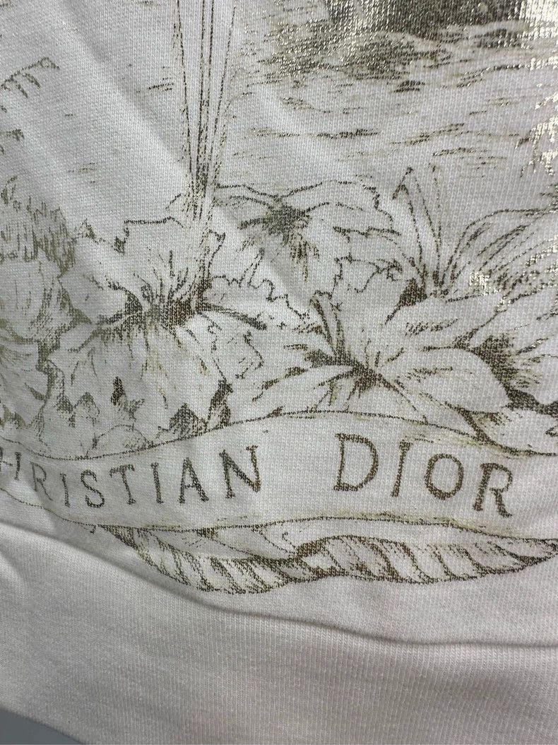 Dior Dior White Gold Print Hoodie Sweatshirt Size US S / EU 44-46 / 1 - 3 Thumbnail