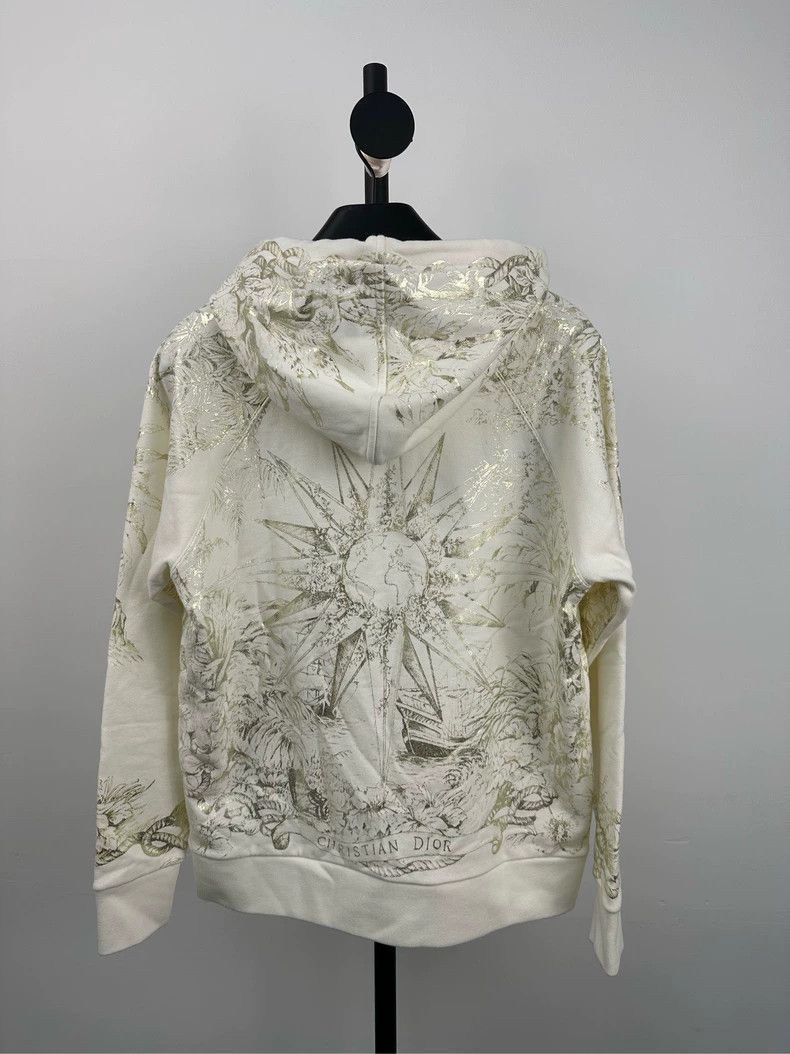 Dior Dior White Gold Print Hoodie Sweatshirt Size US S / EU 44-46 / 1 - 2 Thumbnail