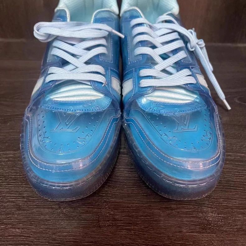 Louis Vuitton Louis Vuitton Blue PVC Trainer Sneakers Size US 8 / EU 41 - 3 Thumbnail