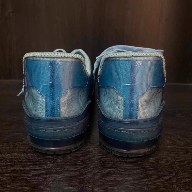Louis Vuitton Louis Vuitton Blue PVC Trainer Sneakers Size US 8 / EU 41 - 4 Thumbnail