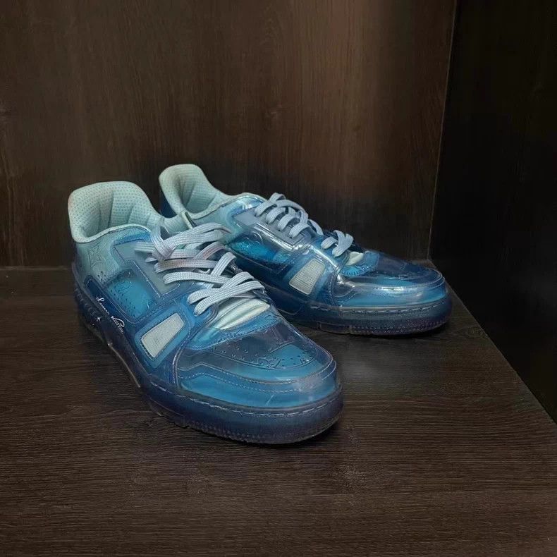 Louis Vuitton Louis Vuitton Blue PVC Trainer Sneakers Size US 8 / EU 41 - 2 Thumbnail