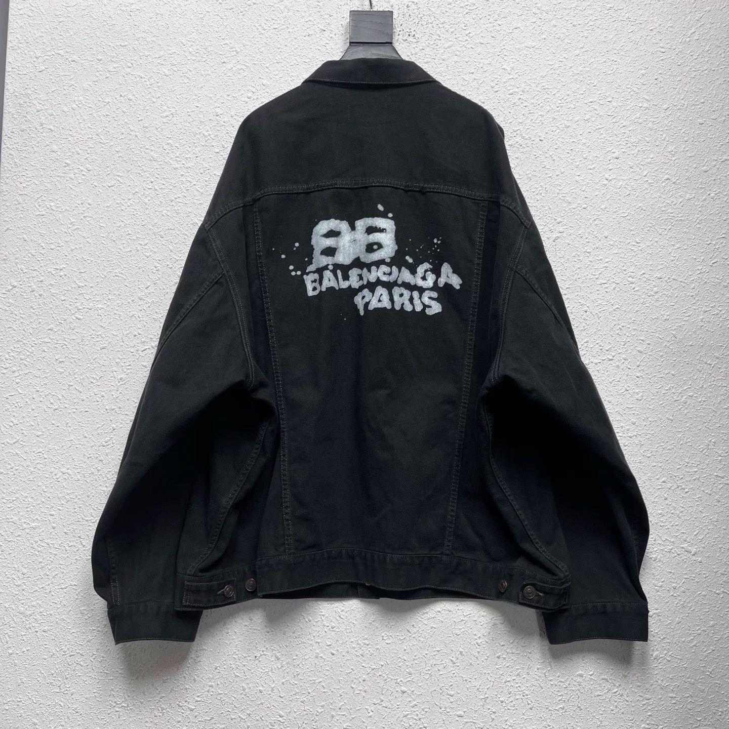 Balenciaga Balenciaga Black Denim Jacket with Graffiti Logo Size US XS / EU 42 / 0 - 2 Thumbnail