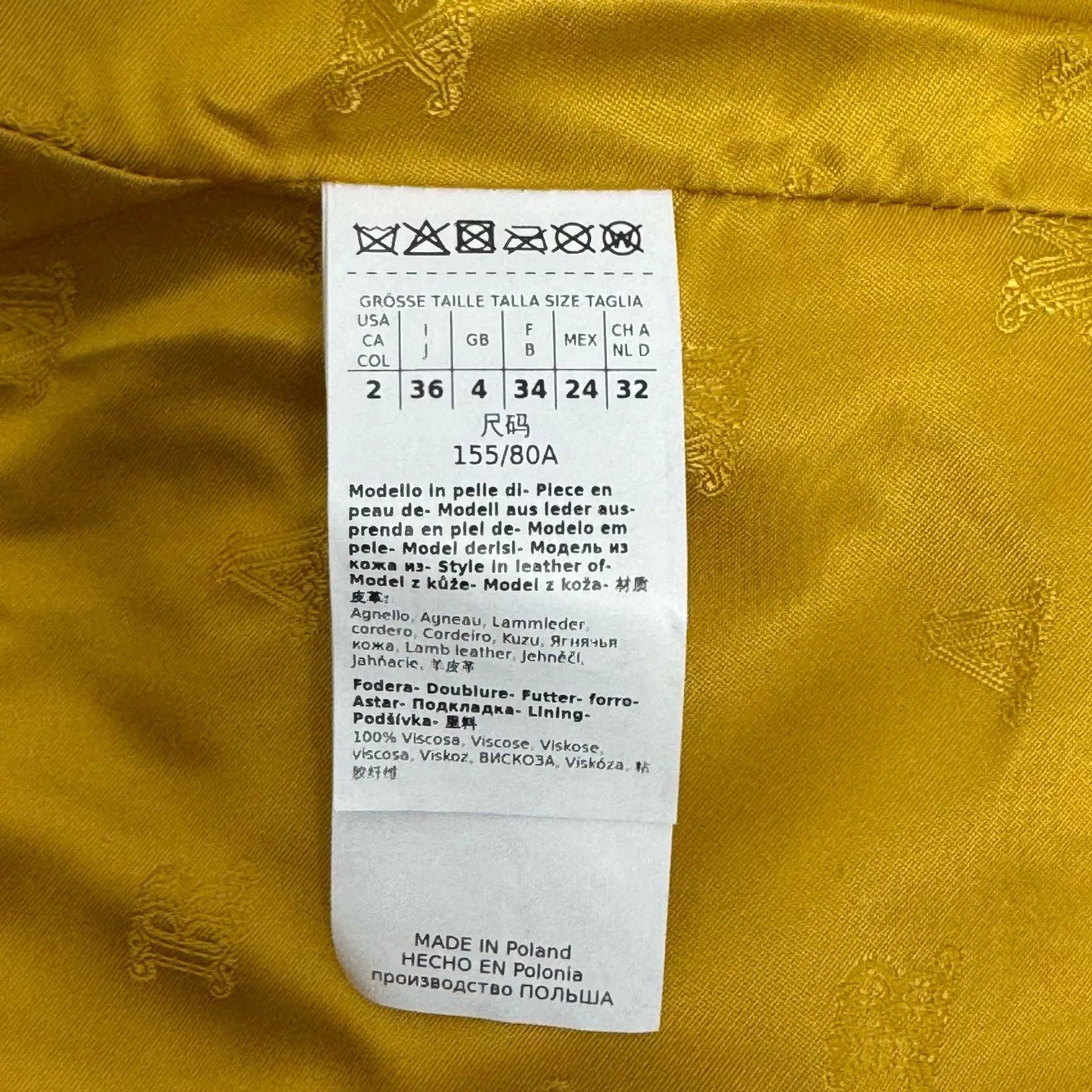 Max Mara maxmara yellow lambskin double-zip jacket Size US S / EU 44-46 / 1 - 5 Thumbnail