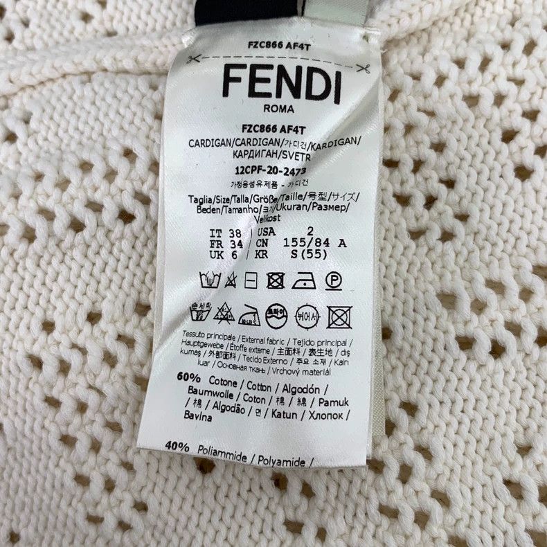 Fendi Fendi Logo Cutout V-Neck Knit Cardigan Size US S / EU 44-46 / 1 - 7 Thumbnail