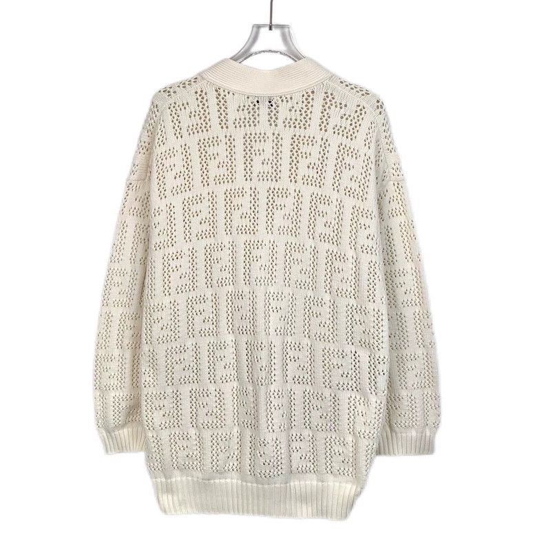 Fendi Fendi Logo Cutout V-Neck Knit Cardigan Size US S / EU 44-46 / 1 - 2 Thumbnail