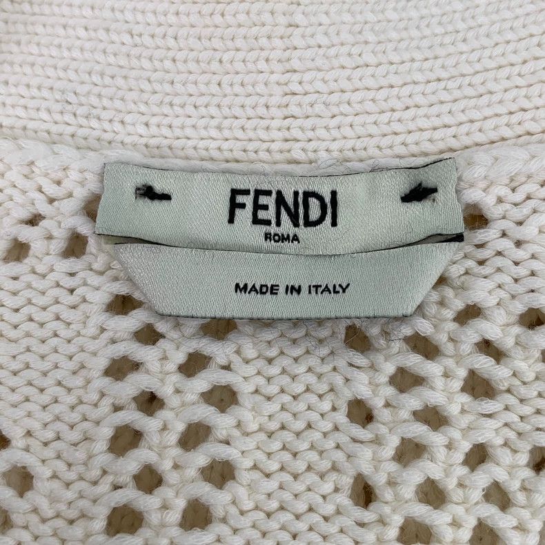 Fendi Fendi Logo Cutout V-Neck Knit Cardigan Size US S / EU 44-46 / 1 - 5 Thumbnail