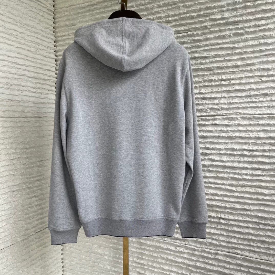 Brunello Cucinelli Brunello Cucinelli Gray Embroidered Hoodie Size US M / EU 48-50 / 2 - 7 Thumbnail