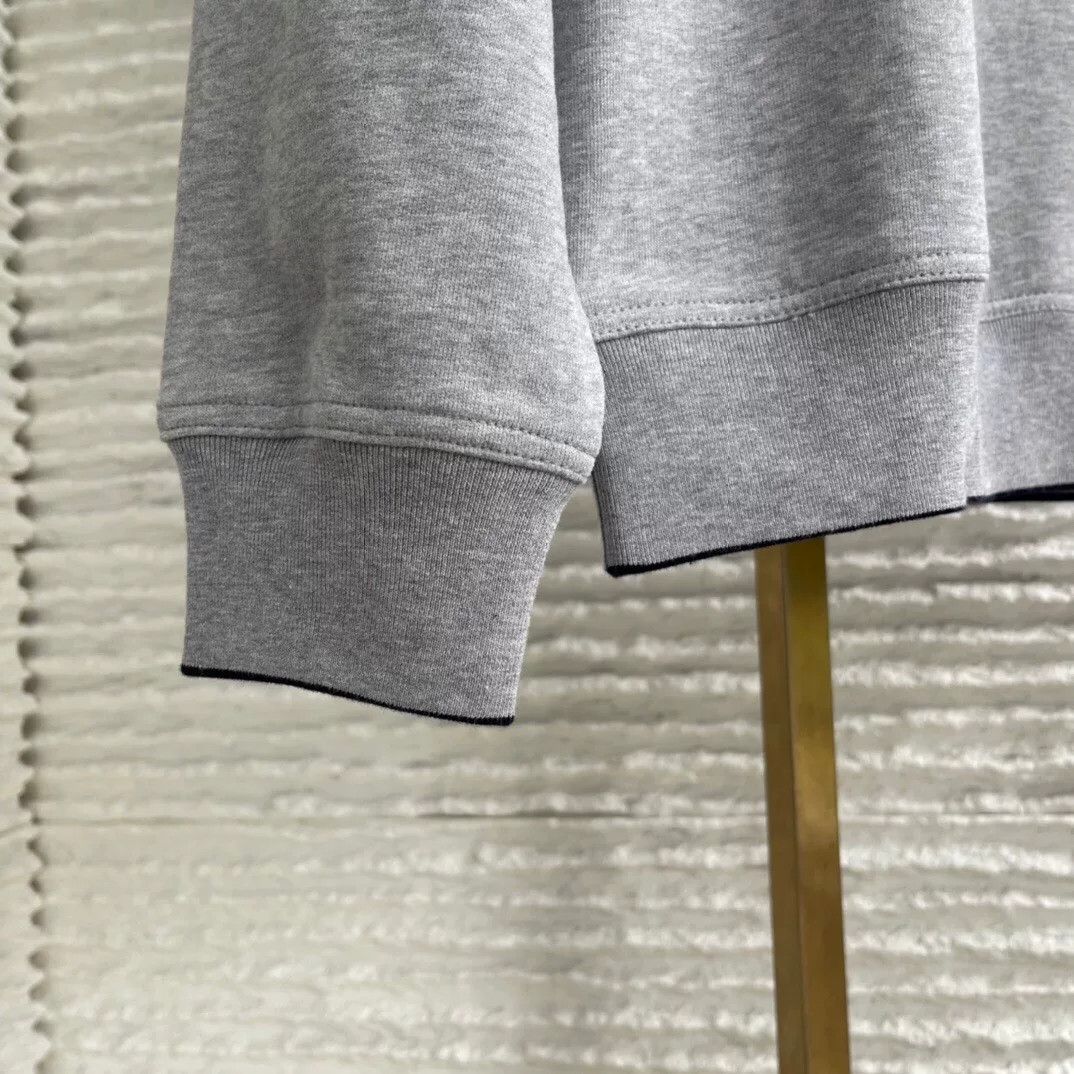 Brunello Cucinelli Brunello Cucinelli Gray Embroidered Hoodie Size US M / EU 48-50 / 2 - 5 Thumbnail