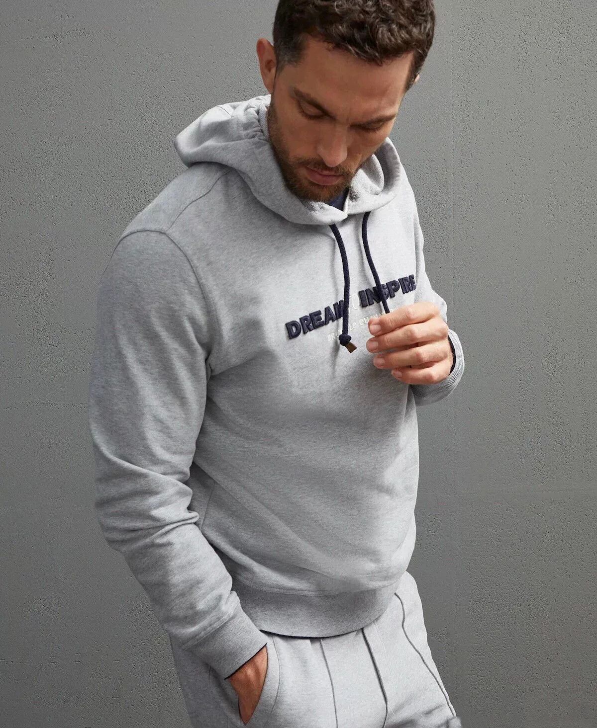 Brunello Cucinelli Brunello Cucinelli Gray Embroidered Hoodie Size US M / EU 48-50 / 2 - 2 Thumbnail