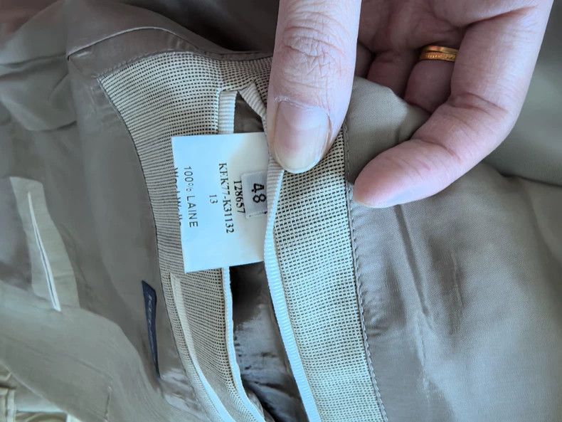 Kenzo Kenzo Men's Beige Wool Suit Jacket Size US L / EU 52-54 / 3 - 3 Thumbnail