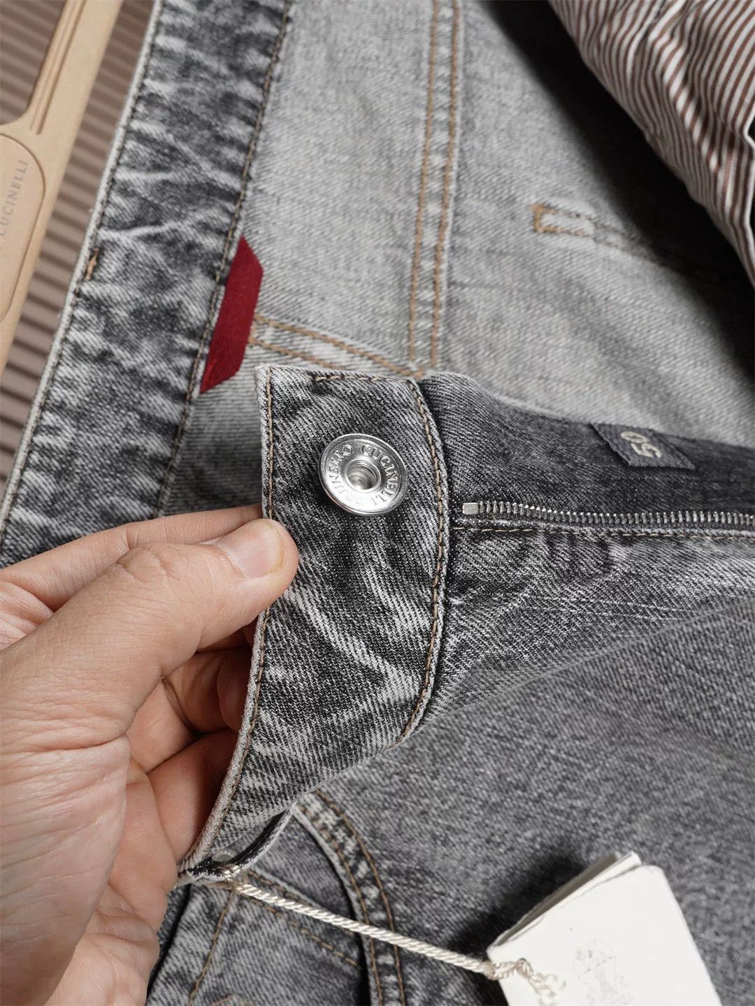 Brunello Cucinelli Brunello Cucinelli Men's Gray Straight Jeans Size US 38 / EU 54 - 6 Thumbnail