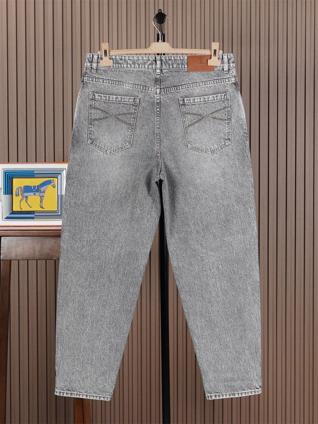 Brunello Cucinelli Brunello Cucinelli Men's Gray Straight Jeans Size US 38 / EU 54 - 2 Thumbnail