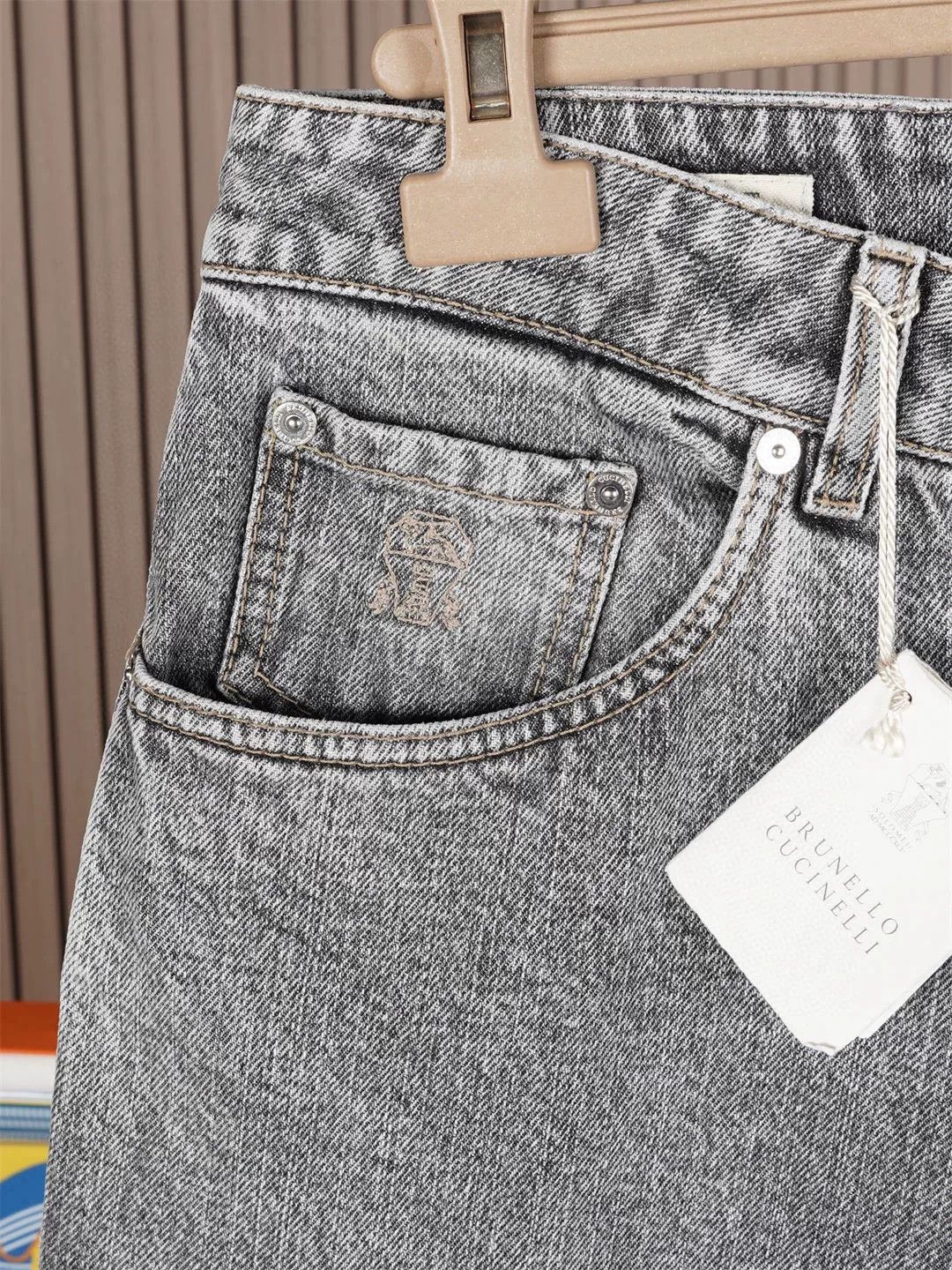 Brunello Cucinelli Brunello Cucinelli Men's Gray Straight Jeans Size US 38 / EU 54 - 5 Thumbnail