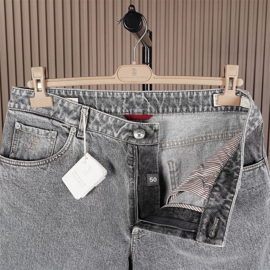 Brunello Cucinelli Brunello Cucinelli Men's Gray Straight Jeans Size US 38 / EU 54 - 4 Thumbnail