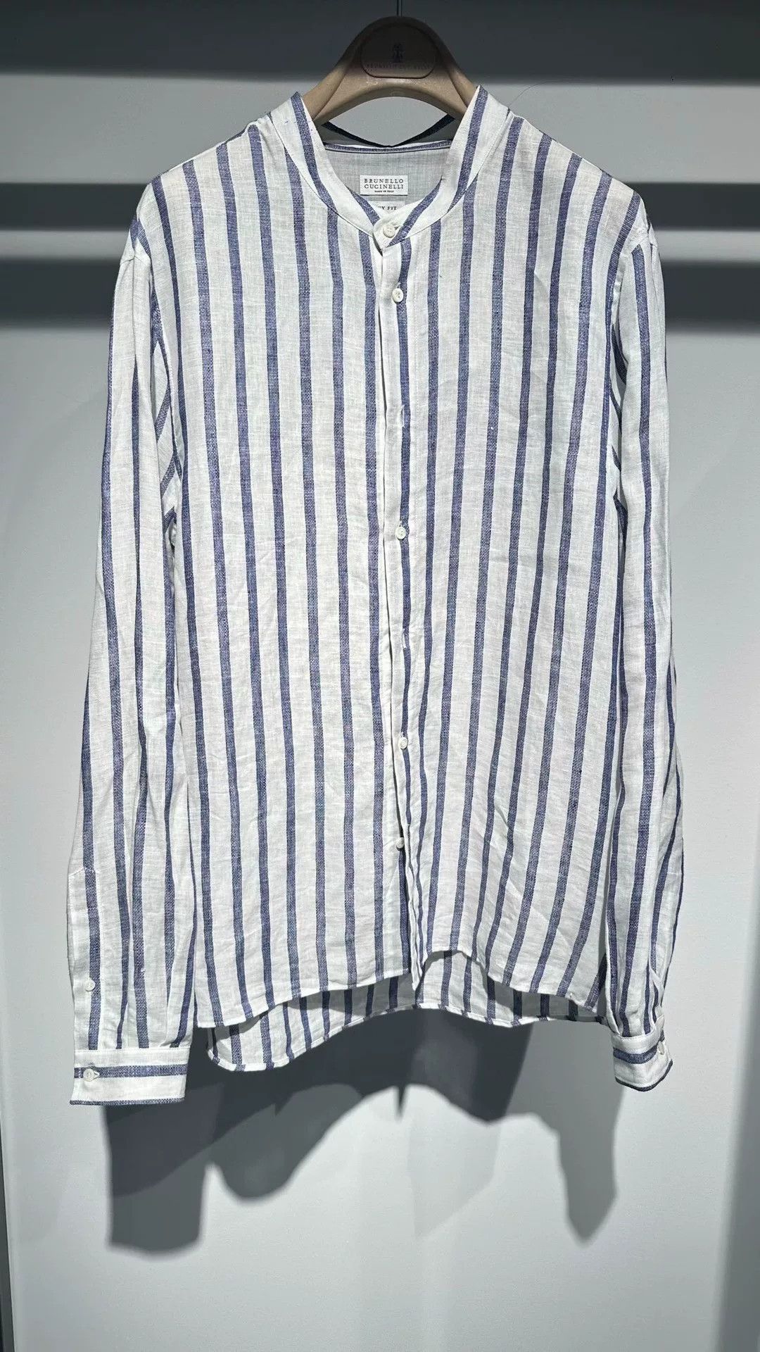Brunello Cucinelli Brunello Cucinelli Striped Button-Up Shirt Size US L / EU 52-54 / 3 - 4 Thumbnail
