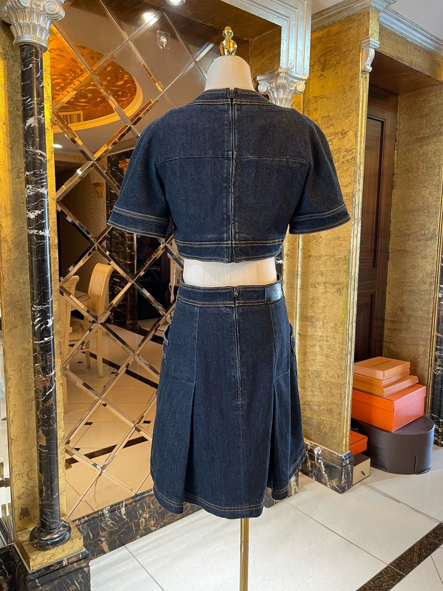 Fendi Fendi Runway Denim Cutout Dress Size US 38 / EU 54 - 6 Thumbnail