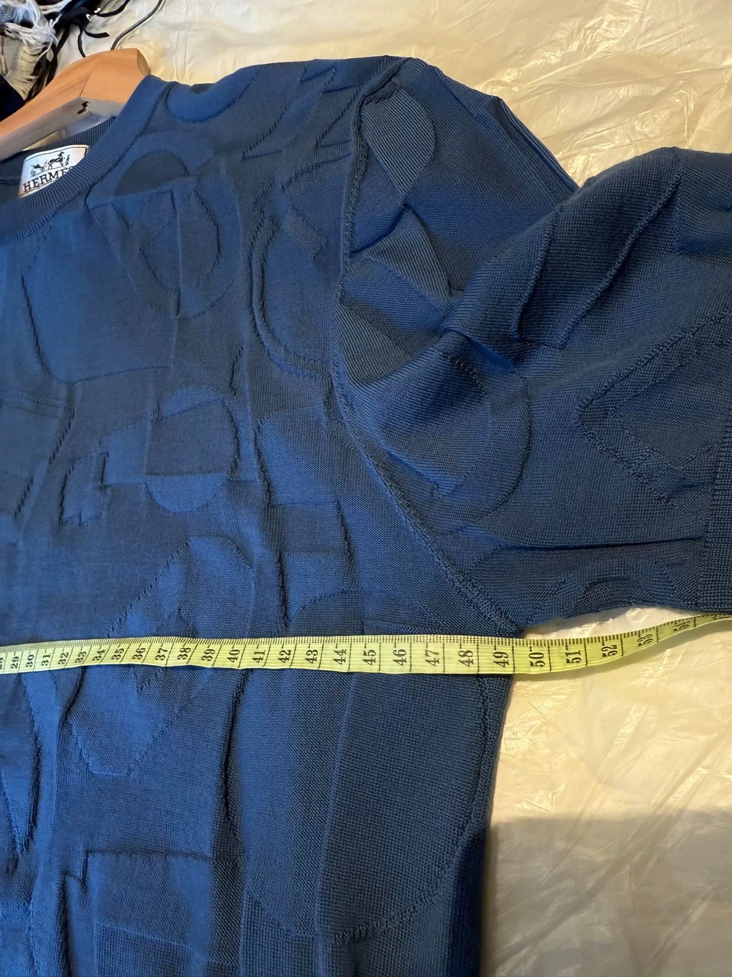 Hermes Hermes Blue Knit T-shirt M Size US M / EU 48-50 / 2 - 7 Thumbnail