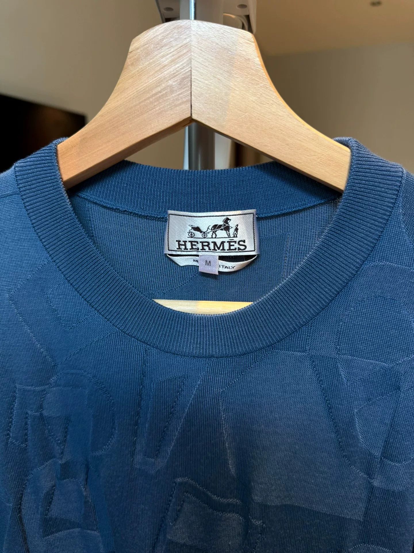 Hermes Hermes Blue Knit T-shirt M Size US M / EU 48-50 / 2 - 2 Thumbnail