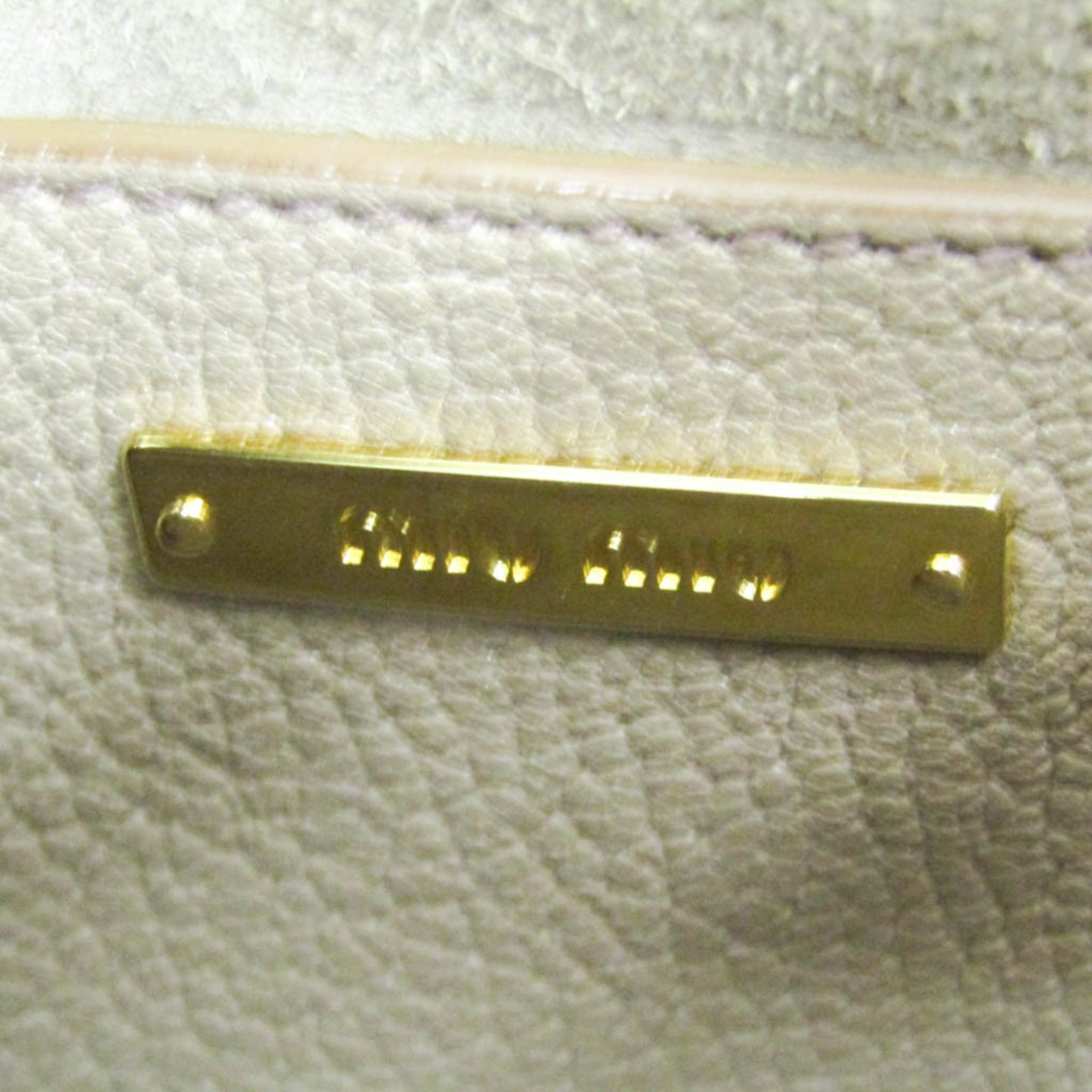 Miu Miu Miu Miu MADRAS 5BA104 Women's Leather Handbag,Shoulder Bag Pink Beige Size ONE SIZE - 18 Thumbnail