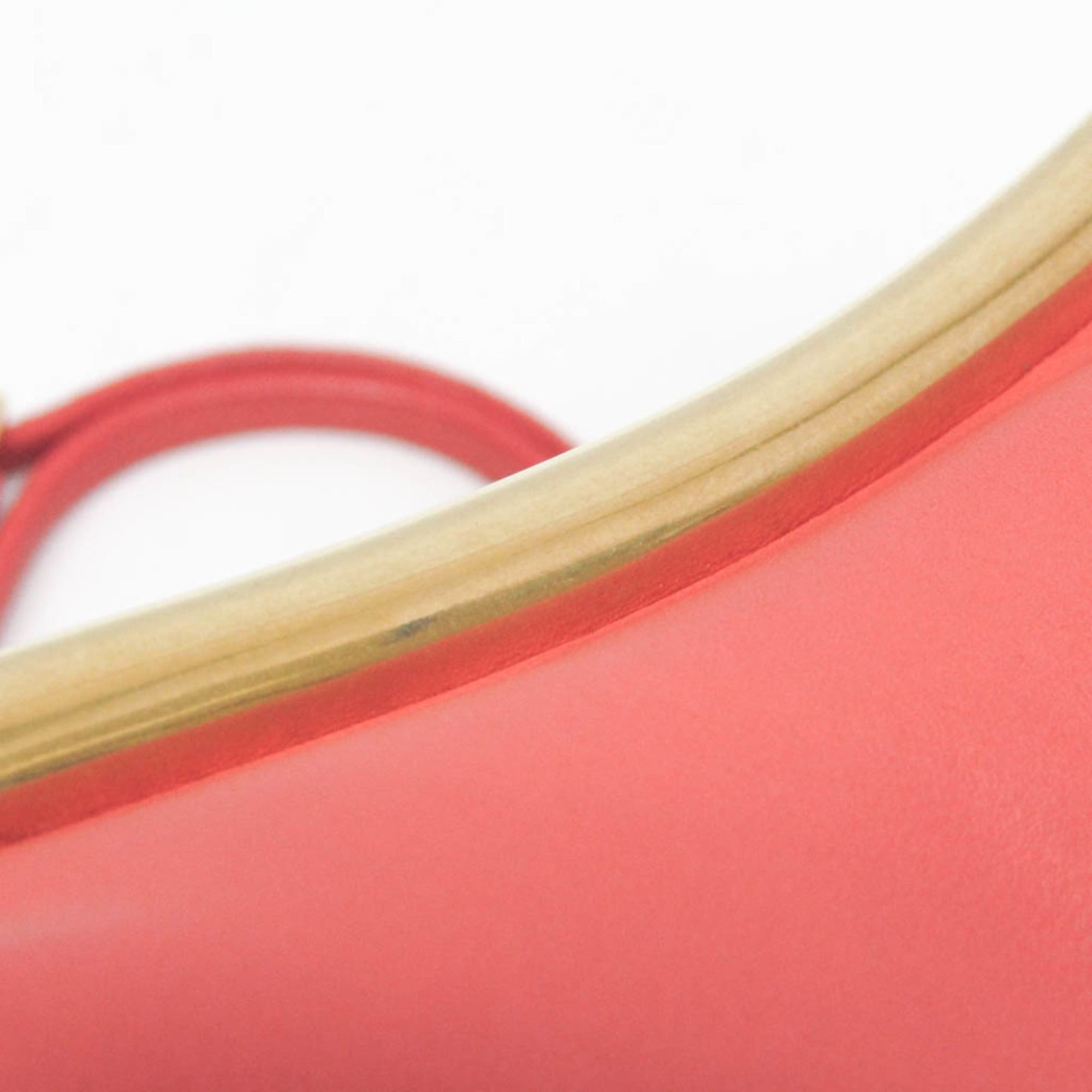 Miu Miu Miu Miu Chain Shoulder Pouch Women's Leather Clutch Bag,Shoulder Bag Pink Orange Size ONE SIZE - 10 Thumbnail