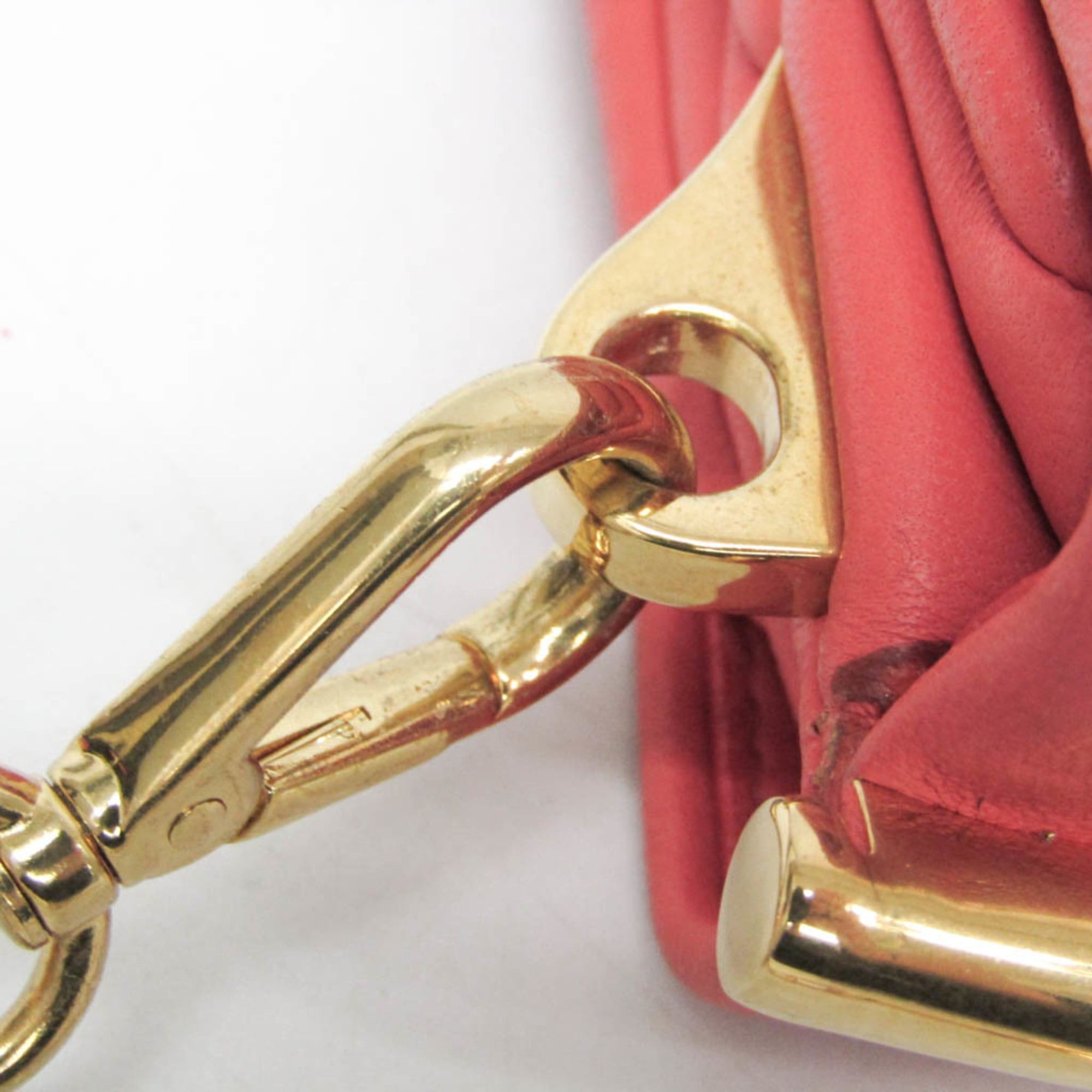 Miu Miu Miu Miu Chain Shoulder Pouch Women's Leather Clutch Bag,Shoulder Bag Pink Orange Size ONE SIZE - 11 Thumbnail