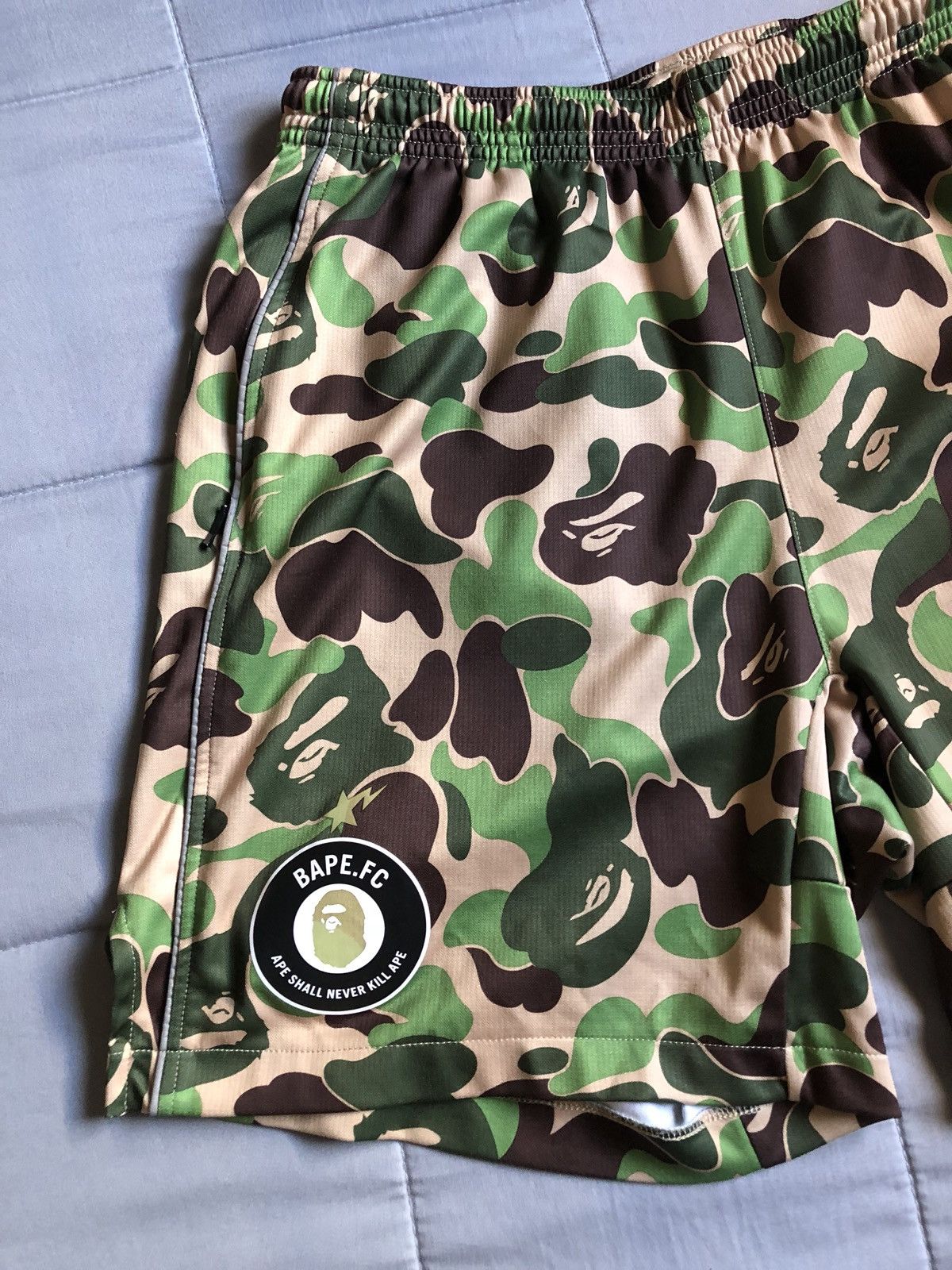 Bape Puma Bape x Puma Green ABC Camo Soccer Shorts Grailed