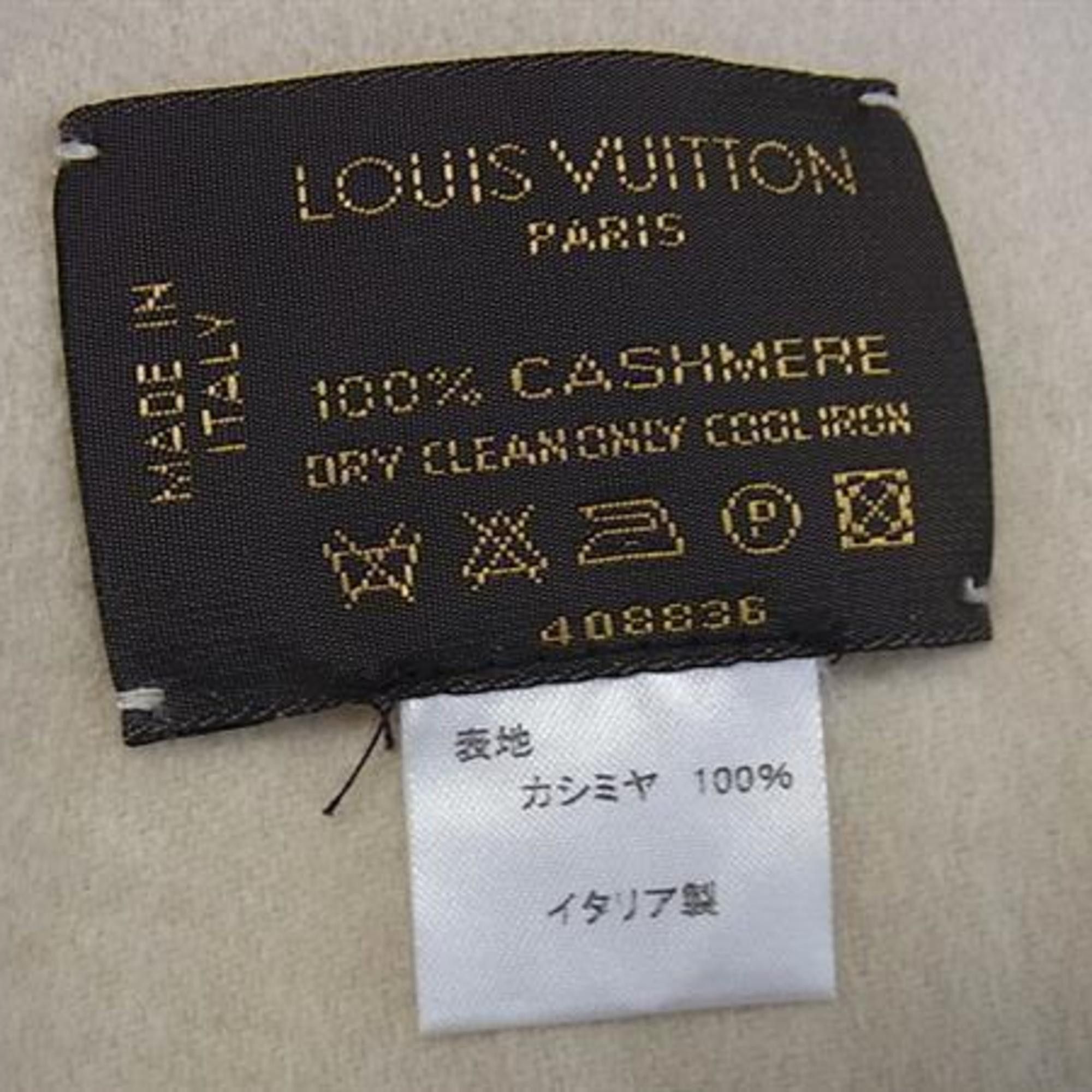 Louis Vuitton Louis Vuitton Echarpe Gerram M71287 Scarf/Stole, Beige Cashmere, Men's/Women's Size ONE SIZE - 2 Thumbnail